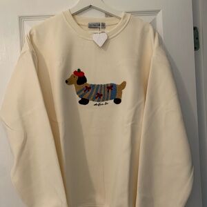 Aelfric Eden Cream Sweatshirt with Dachshund Motif